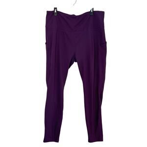 Zella Fleece Lined Leggings Womens XXXL Purple Athleisure Winter Gym Yoga Active